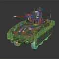 Military Armored Vehicle With Camouflage Paint Top Mounted Weapon And Protective Rails