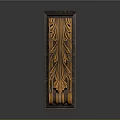 Ornate Gold Carved Decorative Bracket With Marble Edge And Scroll Leaf Patterns 3d model