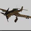 Camouflage Painted Propeller Passenger Aircraft With Twin Wings And Fuselage Number