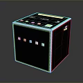 Modern Cube Shaped Electronic Device With Blue Top White Buttons Black Body 3d model