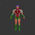 A Man Wearing Red And Gold Iron Man Armor Standing In Gray Background