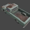 Vintage Rusted Light Green Old Truck With Classic Weathered Exterior