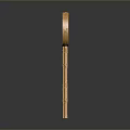 Golden Household Key With Ornate Circular Head And Shiny Metallic Finish