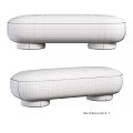 Plush Gray Sofa Bench With Rounded Shape And Short Cylindrical Legs