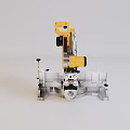 Industrial Mitre Saw Equipment With Yellow Upper Structure And Silver Base Components