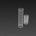 Two Metal Coiled Springs With Different Sizes And Steel Material 3d model