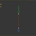 Mythical Spear With Metal Spearhead Red Shaft And Decorative Base Design