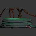 Essential Household Supplies Including Black Ring Brown Rope And Green Cable
