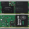 Samsung 850 EVO SSD Industrial Storage Device With Green Circuit Board And Electronic Components