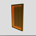 Durable Yellow Louvered Panel With Vertical Slats For Home Interior Design 3d model
