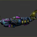 Colorful Space Spaceship Model With Vibrant Design And Decorative Details