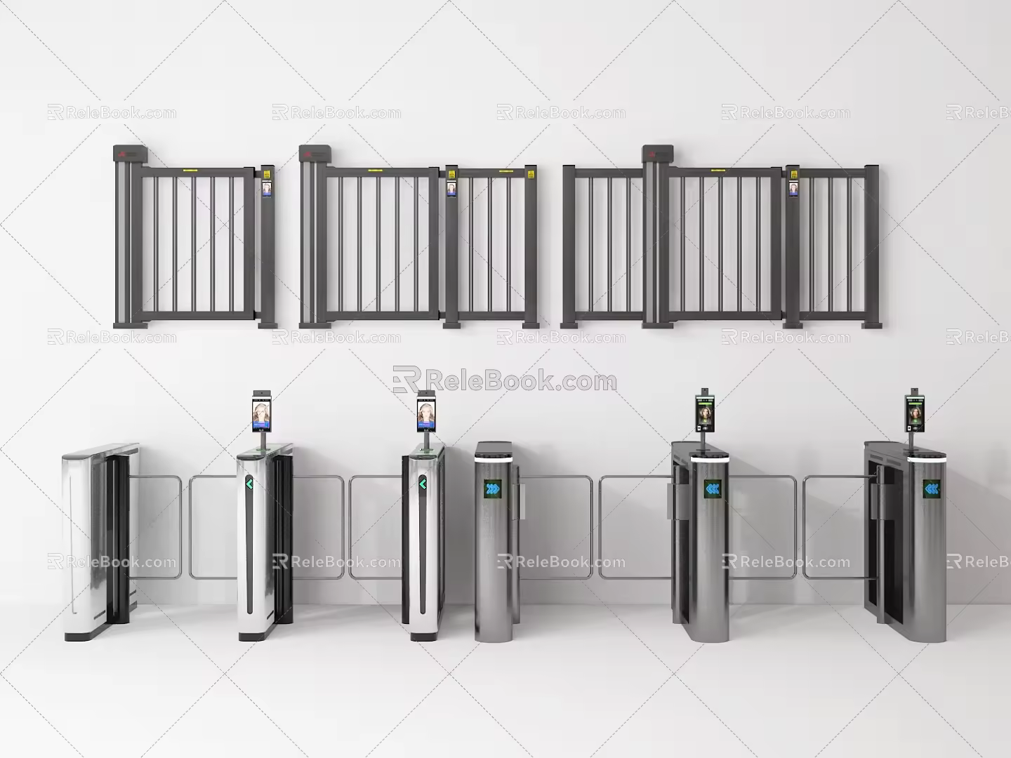 Modern gate gate automatic gate induction gate residential gate iron gate 3d model
