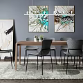 Nordic Dining Table and Chair Combination 3d model