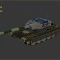 Realistic Modern Military Tank With Turret Cannon And Heavy Tracks