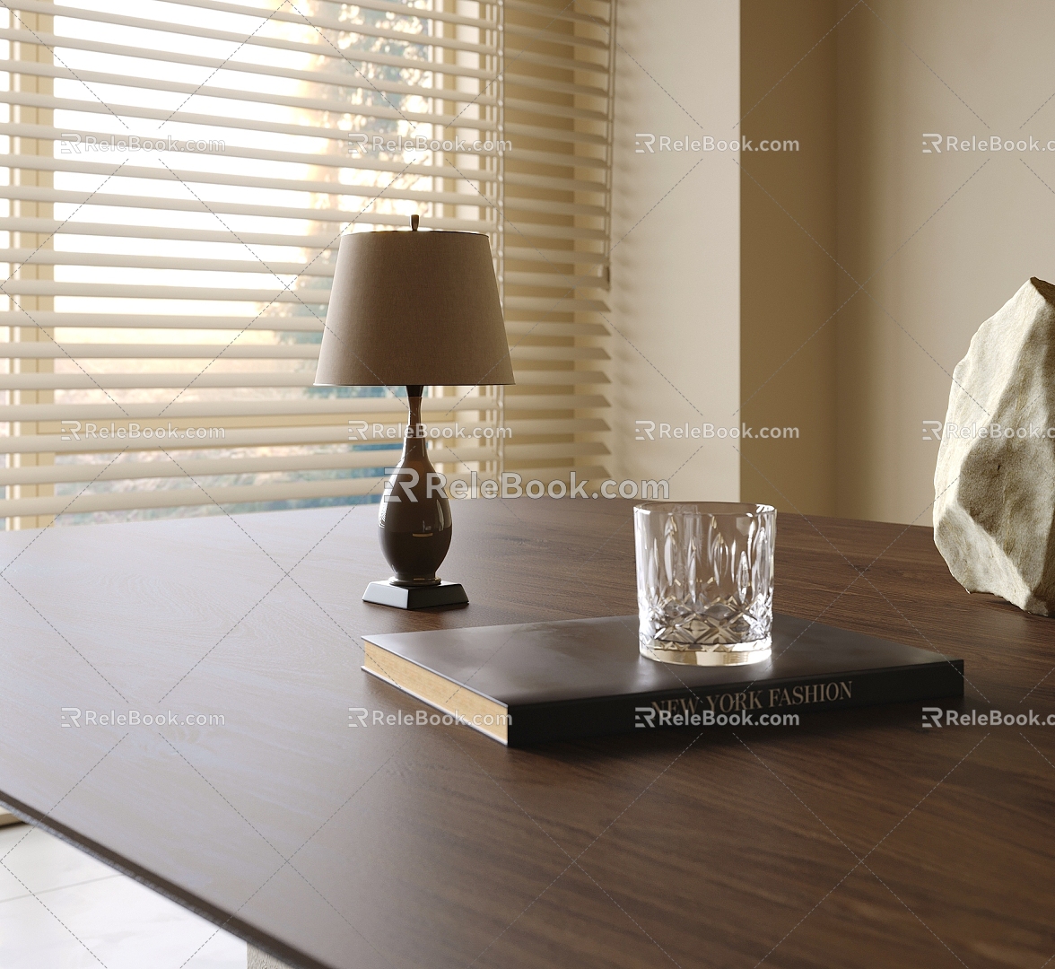 Table lamp book glass 3d model