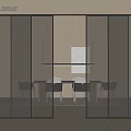 Modern Sliding Door Interior Design With Glass Panels And Black Frame