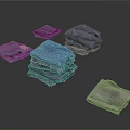 Neatly Folded Blue And Gray Clothes Stacked As Everyday Household Essentials