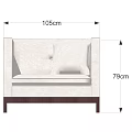 Modern Single Sofa Interior With 105cm Length And 79cm Height Design