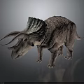 Triceratops Dinosaur Character Realistic 3D Model With Detailed Skin Texture And Large Horns