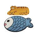 Playful Cat and Fish Shaped Rugs Adding Fun to Home Floor Decor