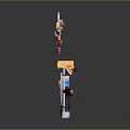 Varied Character And Creature Models With Colorful Weapons And Armor Designs