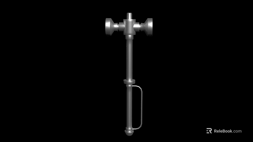 Durable Metal Hardware Tool With Dual End Connectors And Vertical Rod Handle Grip 3d model 