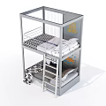 Modern children in and out of bed 3d model