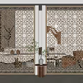 Modern Decorative Room Divider With Intricate Geometric Pattern For Living Room Interior