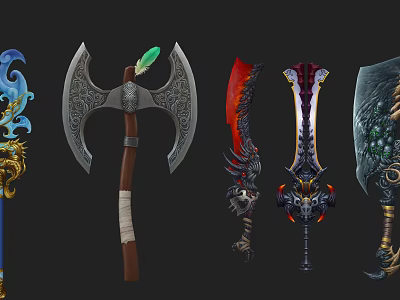 Modern weapon game broadsword 3d model