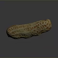 Natural Peanut With Textured Shell In Close Up View On Gray Background