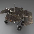 Lunar Rover Model With Solar Panels Wheels And Scientific Instruments