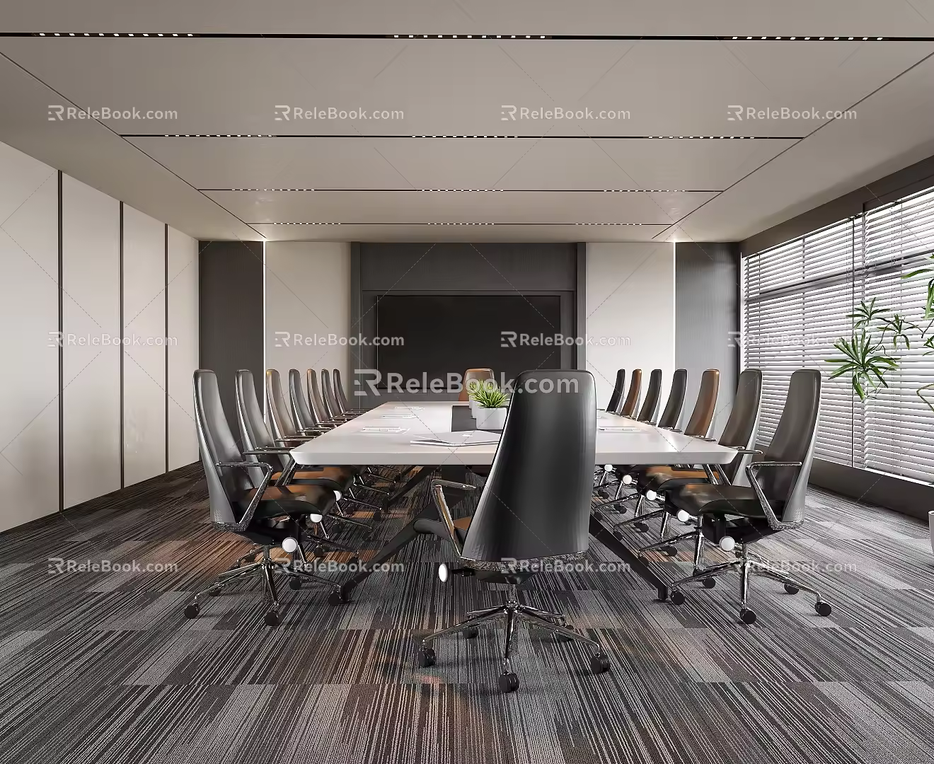 Modern Meeting Room Meeting Tables and Chairs 3d model