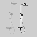 Modern Shower Sauna System With Chrome Handheld Sprayer And Storage Shelf