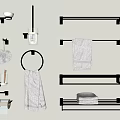 Bathroom Cabinet Rack With Metal Towel Racks Ring Holder And Shelves