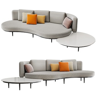 Modern Multiplayer Sofa Casual Sofa Curved Sofa 3d model