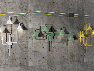 Industrial LOFT wall lamp 3d model