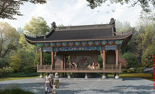 Chinese stage 3d model