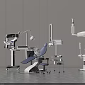 Modern Dental Medical Equipment With Treatment Chair Instrument Table And Clinic Lighting