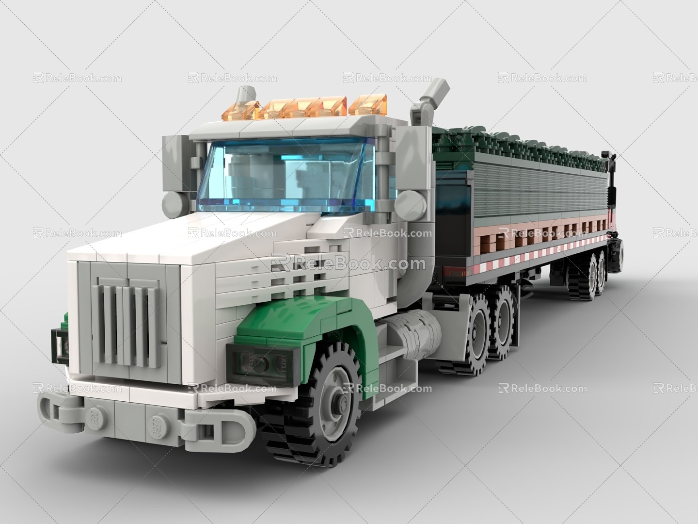 Lego toy building blocks truck lorry transporter 3d model