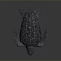 Sea Turtle With Dark Shell And White Spots Resting On Dark Background 3d model