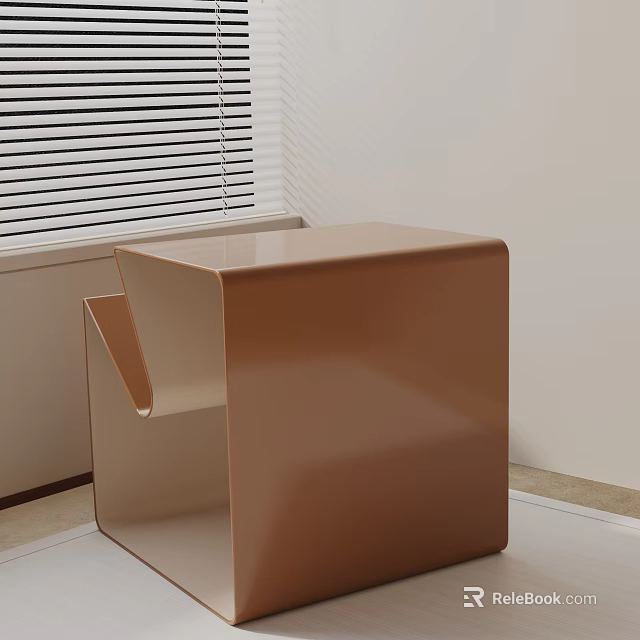 Modern Copper Side Table With Glossy Finish And Unique Contemporary Design 3d model 