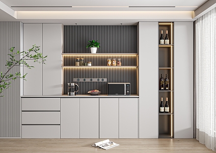 Modern Sideboard Wine Cabinet Ornaments 3d model