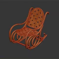 Wooden Rocking Chair Design Featuring Round Holes On Backrest And Seat