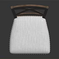 Stylish Wooden Dining Chair With Cross Back Design White Upholstered Seat And Nailhead Trim