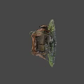 The wreck of a burned-out car 3d model