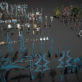 Assorted Medieval Weapons Collection With Swords Spears Axes Shields And Daggers