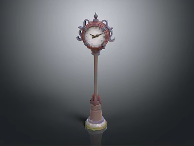 Vintage Ornate Floor Clock With Intricate Top Design White Dial And Decorative Base 3d model