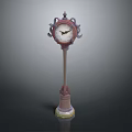 Vintage Ornate Floor Clock With Intricate Top Design White Dial And Decorative Base