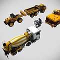 Engineering Vehicle Combination Construction Vehicle Mining Vehicle Mining Vehicle Heavy Machinery Vehicle Forklift Digging Vehicle Loading Vehicle Low Face Number Low Mold Simple Mold Video Level Realism 3d model
