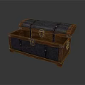 Vintage Wooden Storage Trunk With Leather Straps And Metal Clasps